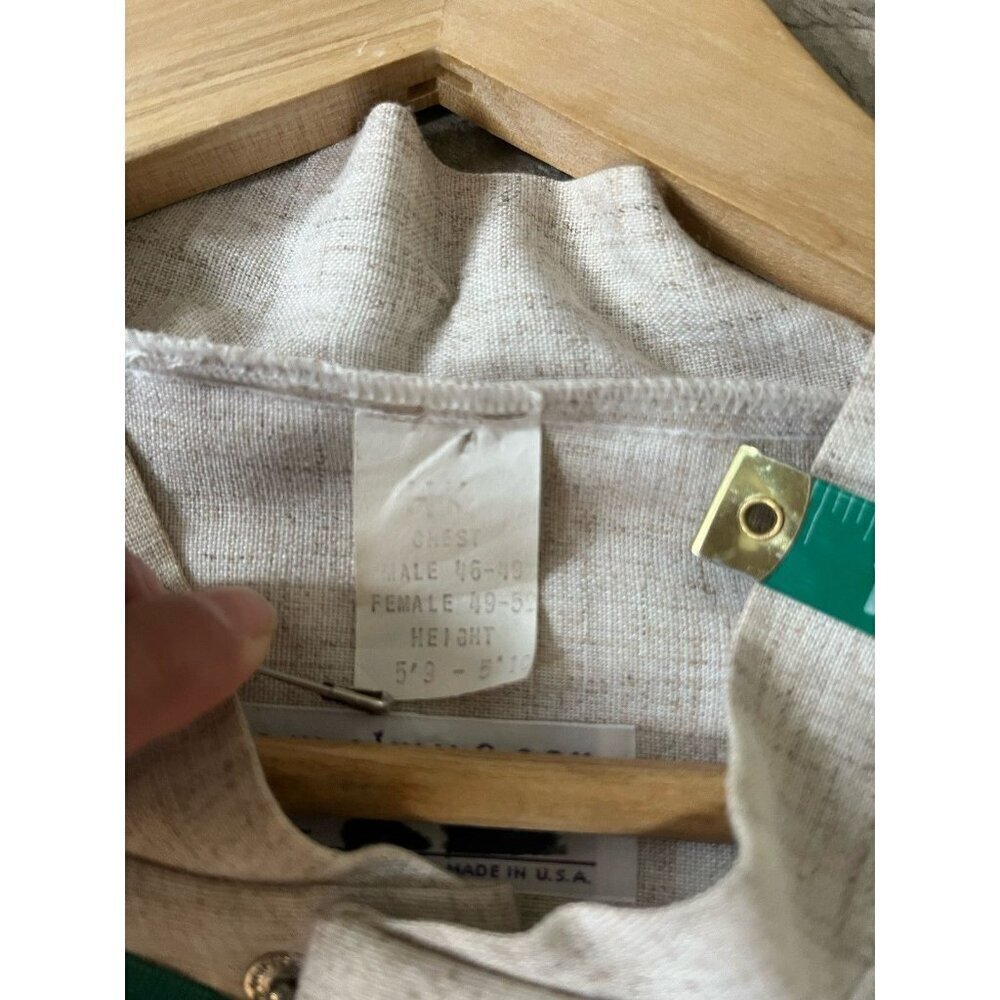 C M Almy & Son Front Plastic Zip Made in USA Church Religion Rayon/Linen Blend - Picture 5 of 6